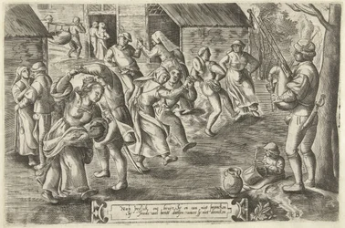 Peasant Wedding Feast with Bagpiper