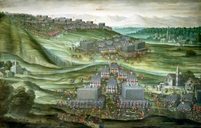 Deployment of troops in White Mountain in first phase of Battle of White Mountain on 7-8 November 1620