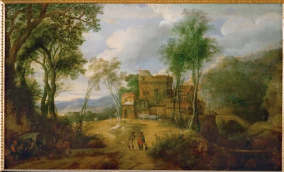 Mountain landscape with castle