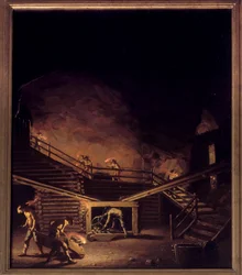 Falun copper mine in Sweden in the 18th century. Painting by Per Hillestrom