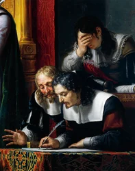Gustavus II Adolphus Vasa imposing oath of allegiance to his daughter Cristina (detail)