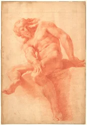 Seated Young Nude Man