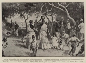 Victims of the War, Hindoo Refugees from Johannesburg Encamped at Port Elizabeth