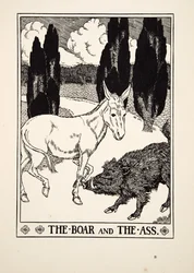 The Boar and the Ass, from A Hundred Fables of Aesop, pub.1903