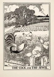 The Cock and the Jewel, from A Hundred Fables of Aesop, pub.1903