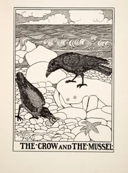 The Crow and the Mussel, from A Hundred Fables of Aesop, pub.1903