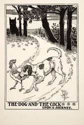 The Dog and the Cock upon a Journey, from A Hundred Fables of Aesop, published 1903