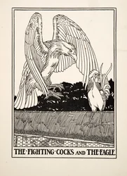 The Fighting Cocks and the Eagle, from A Hundred Fables of Aesop, published 1903