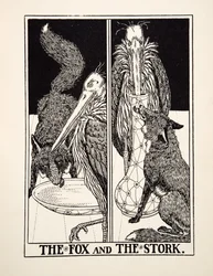 The Fox and the Stork, from A Hundred Fables of Aesop