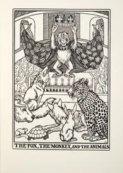 The Fox, the Monkey, and the Animals, from Fontaine Fables, pub. 1905