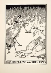 The Geese and the Cranes, from A Hundred Fables of Aesop