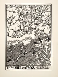 The Hares and Frogs, from A Hundred Fables of Aesop