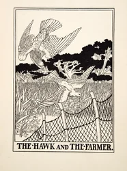The Hawk and the Farmer, from A Hundred Fables of Aesop, pub. 1903