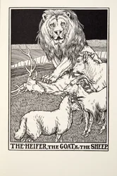 The Heifer, the Goat and the Sheep, from Fontaine Fables