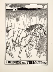 The Horse and the Loaded Ass, from A Hundred Fables of Aesop, pub. 1903