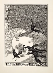 The Jackdaw and the Peacocks, from A Hundred Fables of Aesop