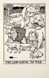 The Lion Going to War, from Fontaine Fables