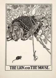 The Lion and the Mouse, from A Hundred Fables of Aesop, pub.1903