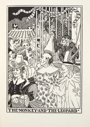 The Monkey and the Leopard, from Fontaine Fables, pub. 1905