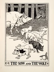 The Sow and the Wolf, from A Hundred Fables of Aesop