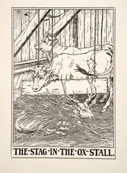 The Stag in the Ox Stall, from A Hundred Fables of Aesop, published 1903