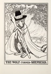 The Wolf Turned Shepherd, from Fontaine Fables, pub. 1905