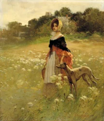 Young Girl and Dog, 1890