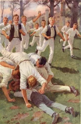 The Two Rush in Together, and Throw Themselves on the Ball