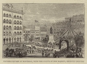 Victoria Square at Montreal, with the Statue of Her Majesty, recently erected