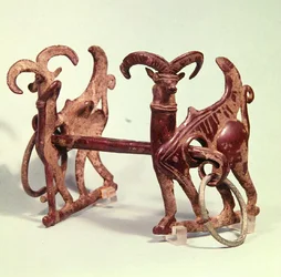 Horse bits decorated with two ibexes, from Lorestan, Iran