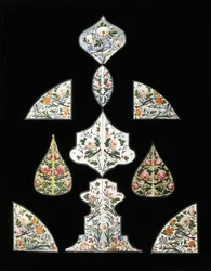 A Group of Ten Qajar Mirror Paintings, Decorated with Various Flowers and Perching Birds