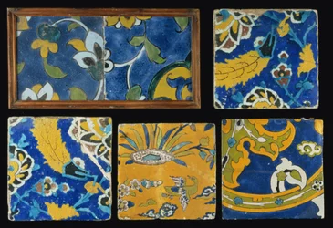 Group of Safavid Cuerda Seca Tiles
