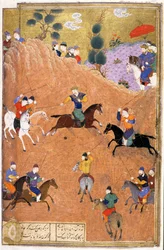 Gushtasp Playing Polo Before Caesar, illustration from the Shahnama (Book of Kings)