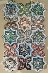 Panel of Tiles, Kashan, Central Iran, c.1250-1300