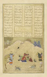 Bizhan slays Human, illustration from the Shahnama (Book of Kings), by Abul-Qasim Mansur Firdawsi, 1444