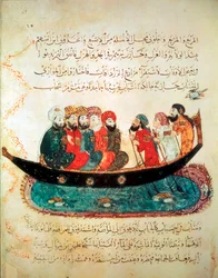 Persian Boat Carrying Travelers on the Euphrates River