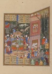 The envoys of Salm and Tur before Faridun