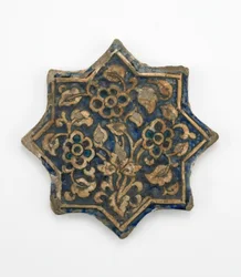 Tile in Eight-Pointed Star Form, Il-Khanid Period, 1256-1335