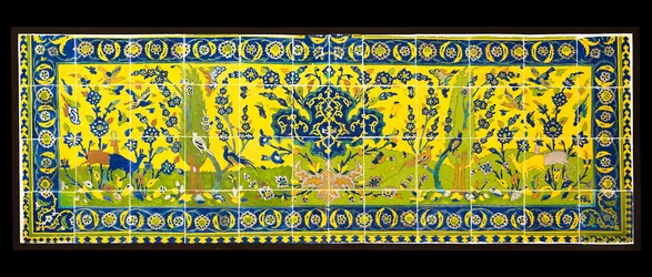 Tiles depicting a natural scene, from Isfahan, Iran, probably c.17th century