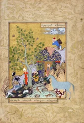 Yusuf tends his flocks, folio from a Haft awrang (Seven thrones) by Jami, probably Mashad, Khurasan, Iran, Safavid dynasty, 1556-1565