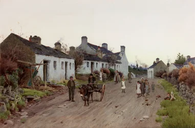 A Welsh Village – Evening, about 1890-1910