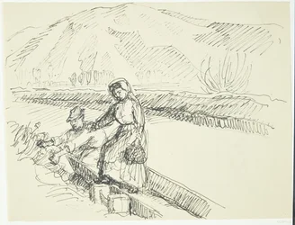 Italian woman disembarking from the ferry