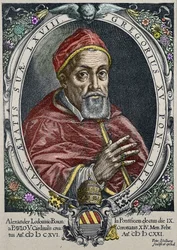 Portrait of Pope Gregory XV (1554-1623) (engraving by Peter Isselburg)