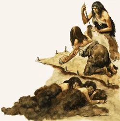 A Stone Age Family Scrape Skins to Make Clothing