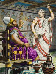 Ehud Holding the Dagger with Which He Will Kill the Moabite King Eglon