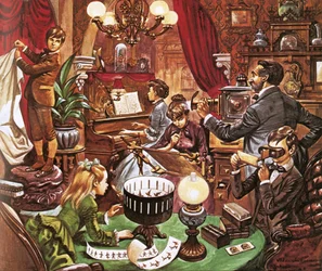 Victorian family at home