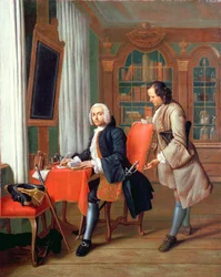 Two Gentlemen in a Library
