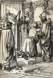 King Henry II of England Implicates in the Assassination of Thomas Becket and Does Penance at the Tomb of the Archbishop