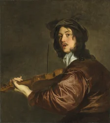 A man playing a violin, possibly a portrait of the artist