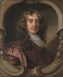 Portrait of a Gentleman, Half-Length, in a Brown Coat and Mechlin Lace Cravat, in a Sculpted Cartouche